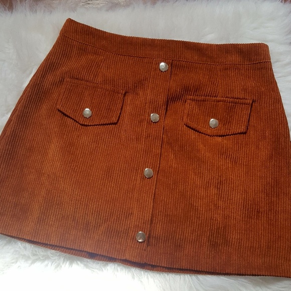 Brown Corduroy Mini Skirt - Picture 6 of 8